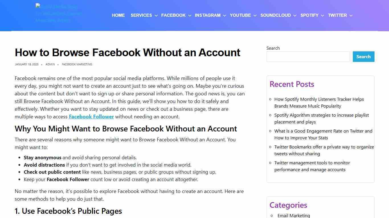 Browse Facebook Without an Account : Best Guide in 2025